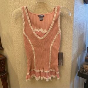 NWT~KENAR Women Light Pink Lace Tank Top Size Small
